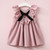 Summer Girls Cotton Sleeveless Backless Bow-knot Pleated Dress