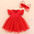 Girls Short-sleeved Mesh Dress With Bow