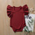 Baby One-piece Romper With Large Lace Sleeves