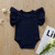 Baby One-piece Romper With Large Lace Sleeves