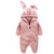 Spring and Autumn Babies Big Rabbit Ear Zipper Bodysuit