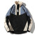 Color Matching Printed Stand Collar Pullover Casual Jacket for Men(Color:Grey Blue Size:XXXXL)