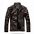 Men Plus Velvet Motorcycle Jacket Coat (Color:Coffee Size:XXXL)