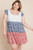 Plus Size Floral Color Block Contrast Tiered Babydoll Dress-43934