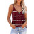 V-neck Striped Sleeveless T-Shirt Camisole for Ladies (Color:Black Size:S)