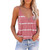 V-neck Striped Sleeveless T-Shirt Camisole for Ladies (Color:Black Size:S)