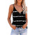 V-neck Striped Sleeveless T-Shirt Camisole for Ladies (Color:Black Size:S)