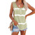 Loose Tie-dye Striped Printed Vest T-shirt for Ladies (Color:Green Size:S)