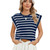 Women Stripe Style Summer Loose Top Basic T-Shirt Round Neck Casual Tank