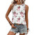 Women Spring Summer Round Neck Printed Vest T-Shirt Top