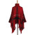 Women Mid-Length Turtleneck Sweater Fringed Cloak Shawl