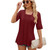 Spring Summer Solid Color Square Neck Splicing Five-Quarter Sleeve T-Shirt Top