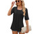 Spring Summer Solid Color Square Neck Splicing Five-Quarter Sleeve T-Shirt Top