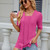 Spring Summer Solid Color Square Neck Splicing Five-Quarter Sleeve T-Shirt Top
