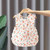 Children Summer Sleeveless Bibs Flowery Eating Reversible Clothes