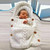 Children Sweater Wooden Button Tassel Hat Baby Hooded Sleeping Bag