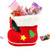 Santa Pattern Christmas Decoration Flocking Stocking Boot Candy Bag, Size: 13cm x 10cm x 7cm