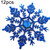 12 PCS Christmas Tree Ornaments Acrylic Snowflake Pieces Decorative Pendant Loose Powder, Diameter: 10cm