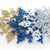 12 PCS Christmas Tree Ornaments Acrylic Snowflake Pieces Decorative Pendant Loose Powder, Diameter: 10cm