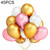 45 PCS/Lot 12 Inch Pearl Latex Balloons Birthday Wedding Party Decor with Colored Ribbon