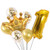 2 PCS Birthday Baby Children Golden Crown Aluminum Film Number Balloon Set Wedding Scene Decoration