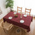 Square Lattice Embroidered Tablecloth Pure Color Cotton Linen Tassel Rectangular Coffee Table Mat