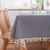 Tassel Lace Daisy Print Cotton Linen Tablecloth