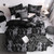 Luxury Bedding Black Marble Pattern Set Sanded Printed Quilt Cover Pillowcase