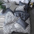 Luxury Bedding Black Marble Pattern Set Sanded Printed Quilt Cover Pillowcase
