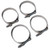 4 PCS Stainless Steel T-Bolt Hose Clamps Pipe Clip Fuel Line Clip, Size: 57-65mm