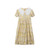 Girls Short-sleeved Forest Style Floral Dress (Color:Yellow Size:160cm)