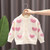 Girls Love Sweater Cardigan Autumn and Winter Knitted Sweater Jacket