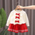 Girls Bow Sweater + Half Skirt Set Knitted Two-Piece Kit