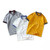 Boys Short Sleeve T-shirt Polo Shirt (Color:Yellow Size:160cm)