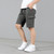 Boys Cotton Casual Overalls Shorts (Color:Iron Grey Size:160cm)