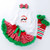 Baby Christmas Long Sleeve Cartoon Romper Net Gauze Tutu Set (Color:Santa Claus Size:66)