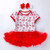 Christmas Baby Short-sleeved Cartoon Print Romper Dress Baby Mesh Dress Tutu Skirt (Color:Red Santa Claus Size:59)