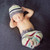Children Photography Clothing Hand-knitted Striped Wool Hat + Trousers