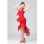 Halter Neck Irregular Tassel Latin Dance Dress Competition Performance Suit With Separate Bottoms