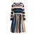 Round Neck Striped Stitching Color Long-sleeved Casual Head A Style Dress