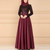 Lace Stitching Retro Large Swing Dress Ethnic Style Long-Sleeved Slim Dress