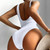Women One Piece Swimsuit Solid Hollow Out Bandage Swimwear