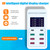 A8T 60W 8 Ports USB + QC3.0 + PD Type-C Smart Charging Station with Digital Display AC100-240V, UK Plug