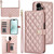 Crossbody Multifunction Rhombic Leather Phone Case