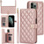 Crossbody Multifunction Rhombic Leather Phone Case
