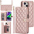 Crossbody Multifunction Rhombic Leather Phone Case