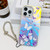 Electroplating Laser Butterfly Phone Case with Wrist Strap