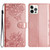 Cherry Blossom Butterfly Skin Feel Embossed PU Phone Case