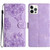 Cherry Blossom Butterfly Skin Feel Embossed PU Phone Case