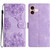 Cherry Blossom Butterfly Skin Feel Embossed PU Phone Case